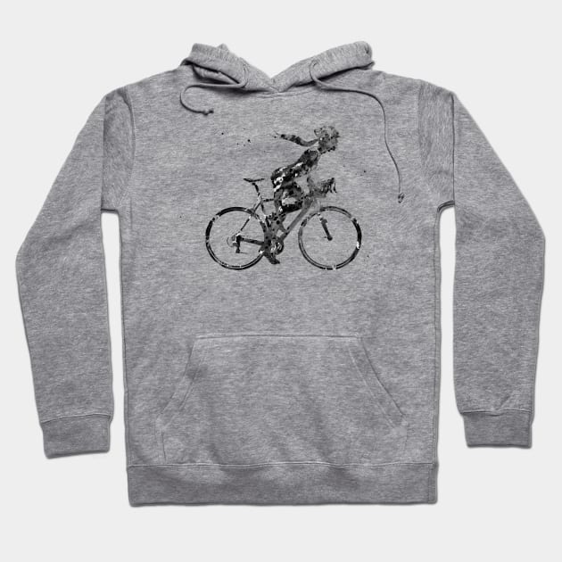 Female cyclist Hoodie by erzebeth